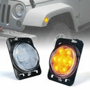 Front Fender LED Side Marker Lights Clear Lens for 07-18 Jeep Wrangler JK Sport