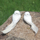 2pcs White Feather Artificial Foam Doves Lover Peace Doves Bird Home Decor Newly