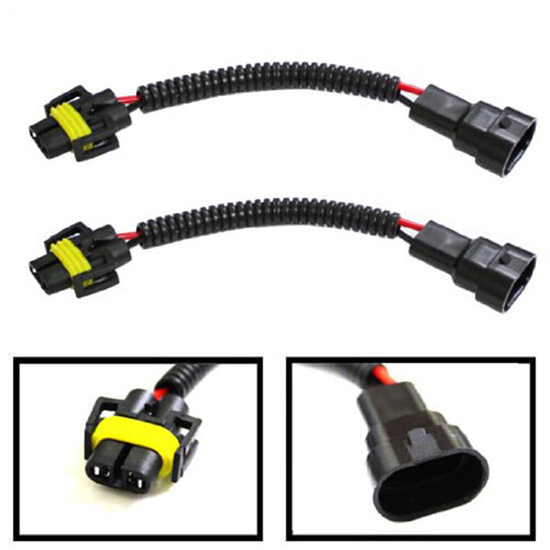 1 Pair 9005 9006 Male to H11 Female Adapter Wiring Harness for Headlights 20cm