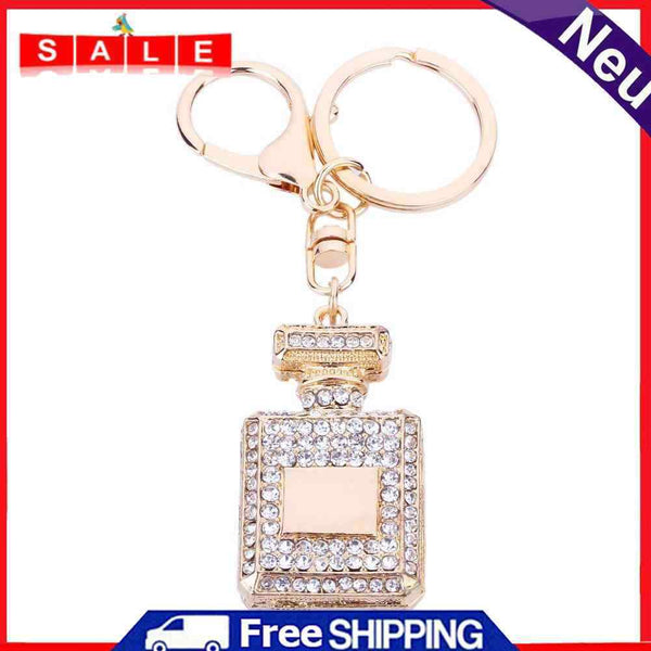 Dreamitpossible Rhinestone Crystal Perfume Bottle Key Ring Keychain Bag Pendant