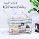 Transparent Waterproof Travel Cosmetic Bag Zippered Large Capacity Storage