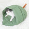 Cute Cat Tent Triangle Warm with Handle Removable Cave for Small Medium Pet