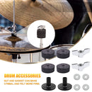12x Drum Cymbal Felt Pad Sleeve Nut Gasket Kit Replacement Parts (Grey) Newly