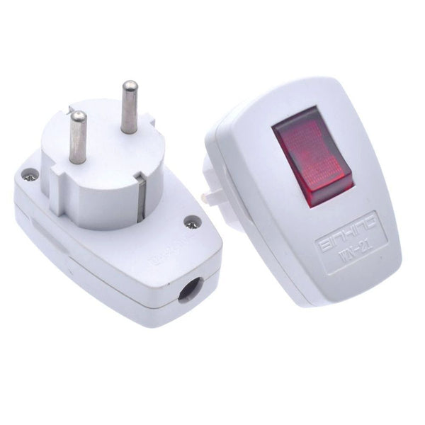 EU Plug 2Pin Power Swtich Receptacle Connector Plug Adapter Power Plug