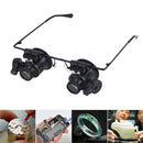 Jewelers Repair Wearing Magnifier Glasses with LED 20X Lens Magnifying Eyewear