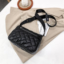 Women Fashion Nylon Embroidery Thread Crossbody Bag Winter Solid Color Handbag
