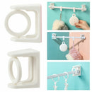 Multifunctional Curtain Rod Holder Hanging Rack Shelf Adhesive Round Hook