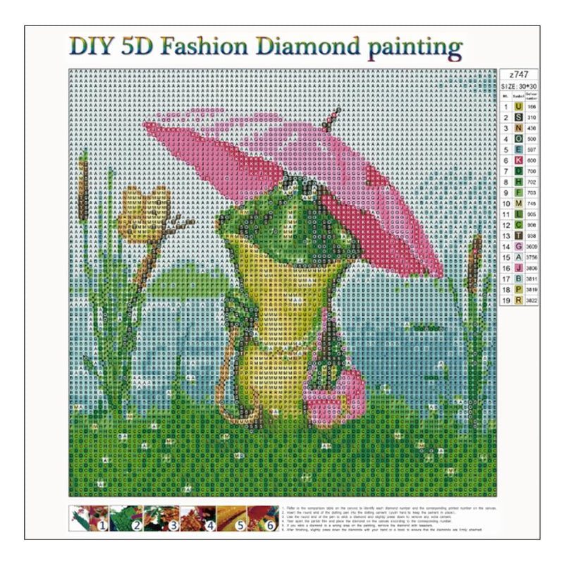 5D DIY Full Drill Diamond Painting Frog Cross Stitch Embroidery Mosaic Kit