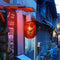 #A Solar Lanterns Chinese Japanese Print Hanging Lamp Outdoor Garden Party Light