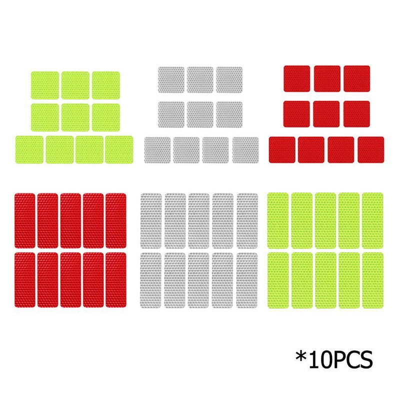 50pcs Car Reflective Stickers Warning Strip Safety Tapes (Rectangle)(Green)
