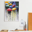 Painting By Numbers DIY Raining Street Hand Painted Canvas Oil Art Picture