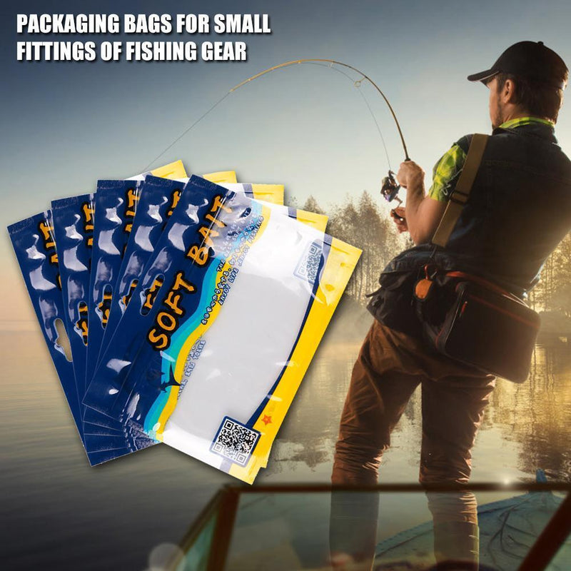 100pcs/bag ABS Soft Bait Bags Portable Fishing Hook Package Storage Bag (L)