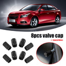 8pcs Aluminum Alloy Car Motorcycle Tire Valve Stem Caps Dust Covers (Black)