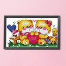 14CT DIY Baby Bear Stamped Partial Cross Stitch Kit Art Embroidery Handicraft