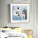 Canvas Paint By Numbers White Cat Oil Hand Painted Drawing Kit Home Decorat