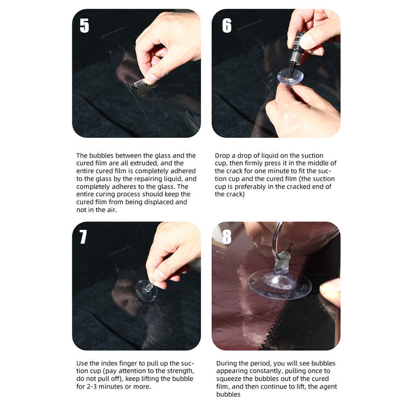 Auto Windshield Glass Crack Repair Tool Kit Window Scratch Restore Fluid Newly