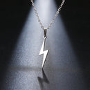 Men Metal Jewelry Lightning Pendant Stainless Steel Necklace Choker Long Chain