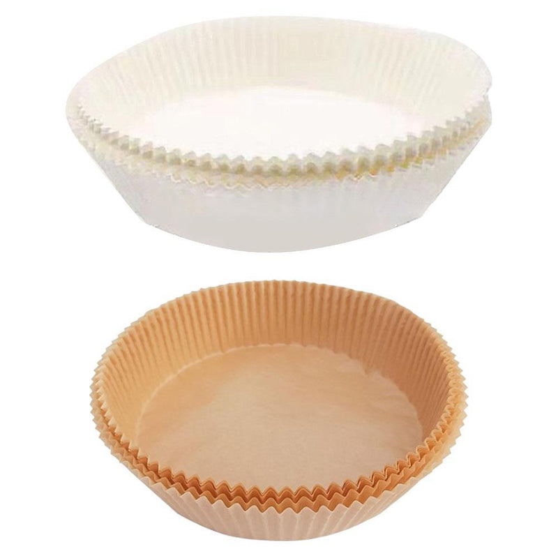150x Air Fryer Paper Liner Non Stick Steaming Wood Pulp Paper Mats (Beige)