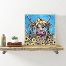 5D DIY Full Round Drill Diamond Painting Cattle Flowers Kit Art Craft Decor