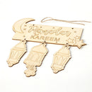 Wooden Eid Mubarak Hanging Lantern Pendant Table Ornament Crafts Accessories