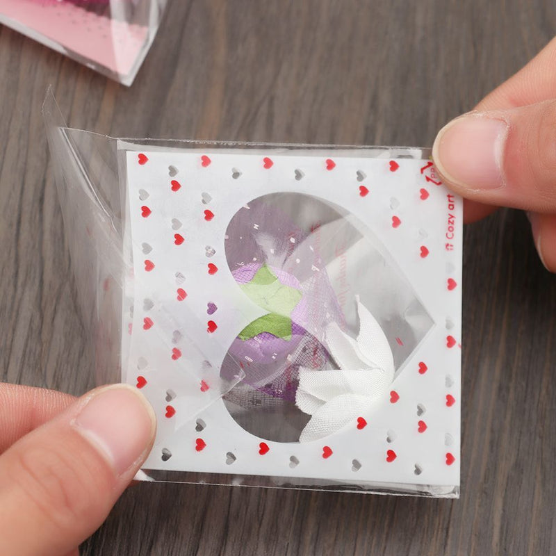 Wedding Favors Plastic Cookie Pocket Candy Bag Cute Bow Design Self-Adhesive