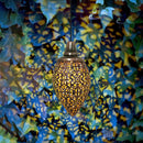 Solar Metallic Hollow Projection Lamp Outdoor Hanging Light Garden Decor Newly