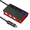 QC3.0 Cigarette Lighter 3 Socket 180W Power Adapter USB Car Charger (Red) Newly