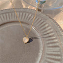 Wedding Gift Women Heart Shaped Necklace Opal Pendant Clavicle Necklace Choker
