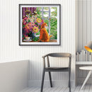 Partial Embroidery 14CT DIY Cat Flowers 2 Strands Kit Stamped Cross Stitch Craft