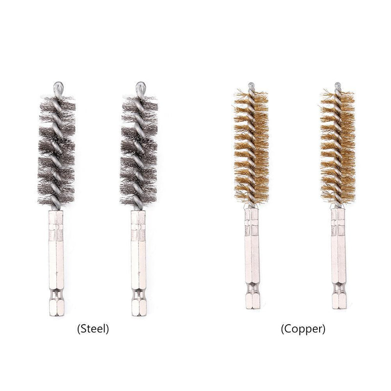 2pcs Car Steel Wire Brush Machine Paint Remover Cleaner with Drill (Steel)