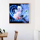 5D DIY Wolf Flowers Full Round Drill Diamond Painting Drawing Art Mosaic Cr