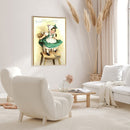 Girl on Chair Oil Paint By Numbers Kits DIY Handpainted on Canvas Wall Art Craft