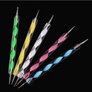 5PCS Beauty 2 Way DIY Marbleizing Manicure Tools Dotting Pen Nail Art Painting