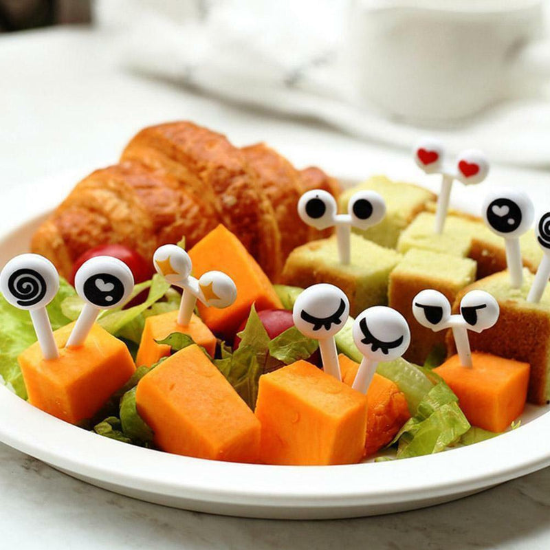 10pcs/set Food Fruit Picks Forks Cartoon Design Children Decor Box Lunch D9D4