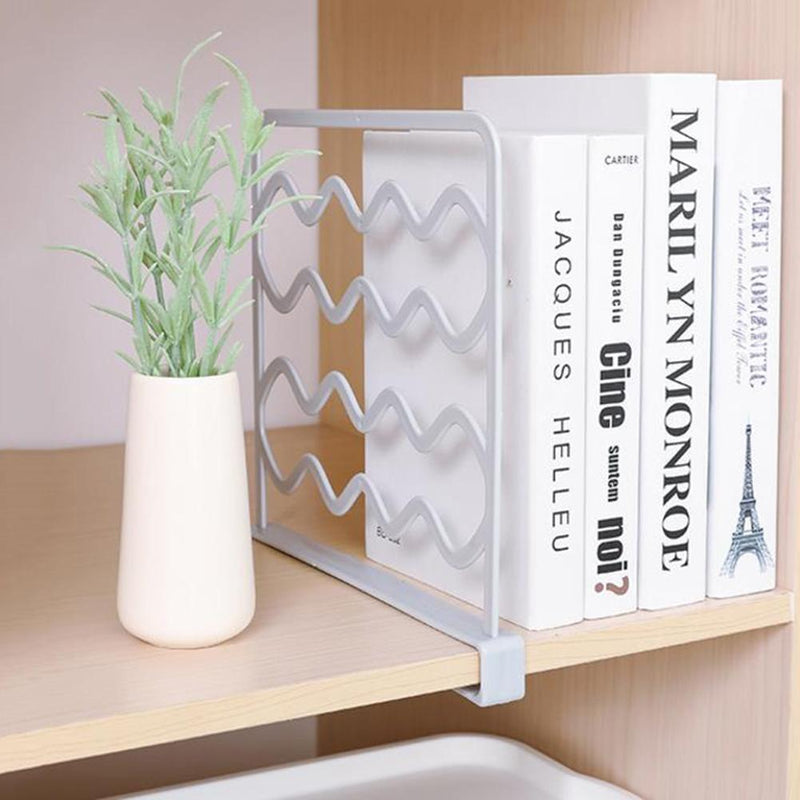 Creative Wardrobe Cabinet Partition Desktop Divider Storage Shelf (Grey)