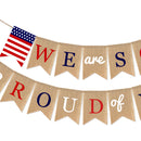 Veterans Day Linen Banners Party Supplies Linen Flag for Fireplace Doorway Porch