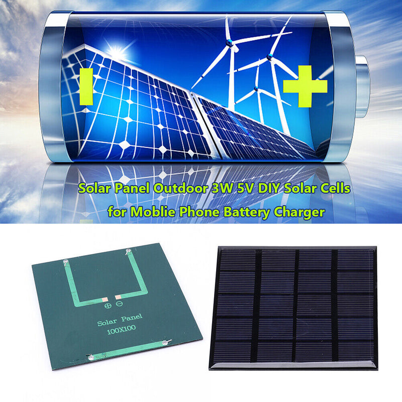 Solar Panel 3W 5V DIY Solar Cell for Moblie Phone Charger Outdoor Battery S