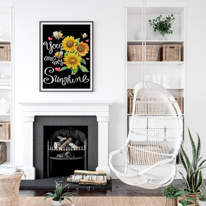 DIY Paint By Number Kit Sunflower No Frame for Home Hanging Art Decoration