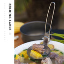 Stainless Steel Home Cooking Camping Picnic BBQ Folding Spork (Soup Spoon) Newly