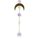 Metallic Hoop Crystal Moon Sun Pendant Garden Wedding Chandelier Decorations