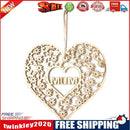 Love Heart Hollow Wood Plaque Pendant Mothers Day Hanging Decor (JM01288)