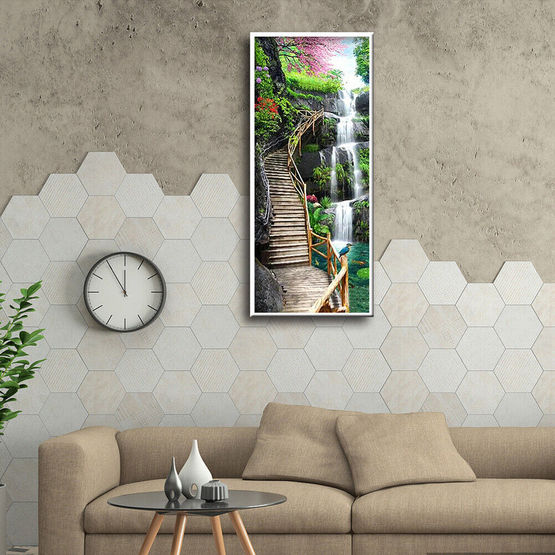 Landscape Full Round Drill Mosaic DIY Wall Art Picture of Rhinestone Decoration