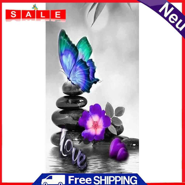 Stone Butterfly Oil Paint By Numbers Kits Canvas Picture DIY Wall Art Craft Set