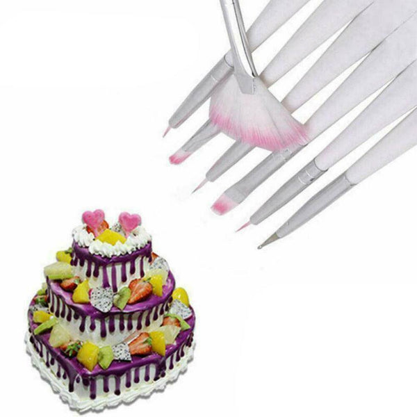 7Pcs Cake Decorating Pen Brush Icing Pastry Fondant Painting Tools V3W8