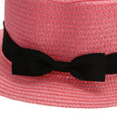 Unisex Fashion Casual Weave Sunhat Seaside Outdoor Breathable Cap (Pink)