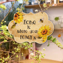Welcome Door Sign, Sunflowers Bee Plaque (Home is Where Your Honey is) Newly
