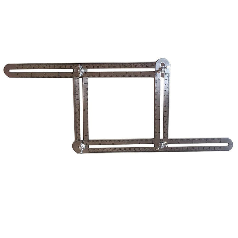 Stainless Steel Four Folding Ruler Measure Angle Four-Sided Protractor Tool