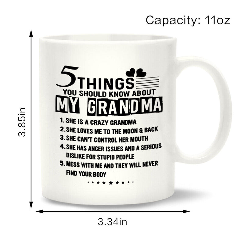 DIY Customized Ceramic Cup Grandma Print Coffee Breakfast Unique Tea Mug
