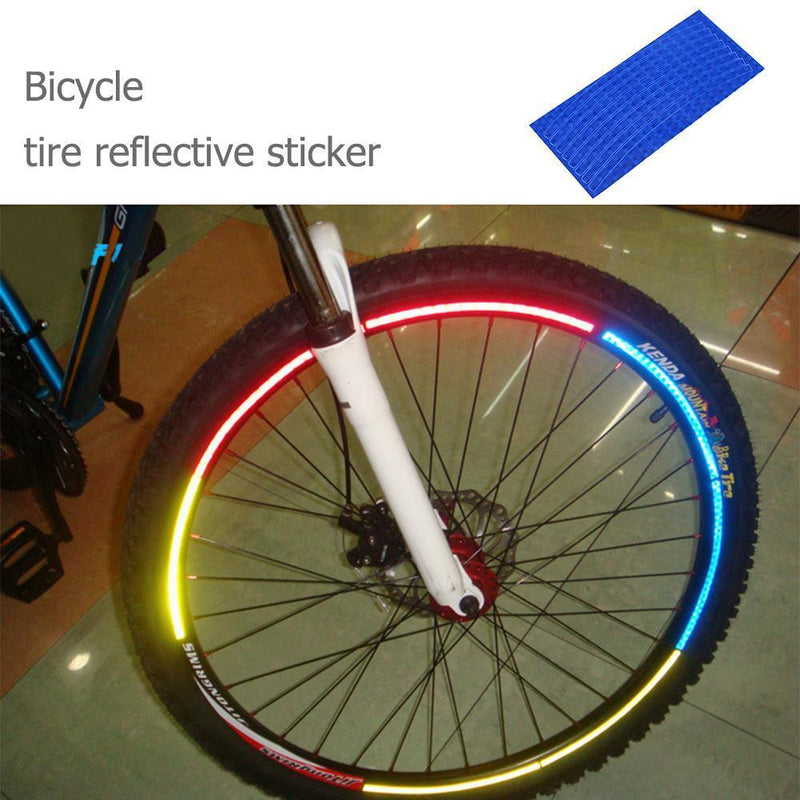 Bike Bicycle Cycling Motorcycle Wheel Tire Tyre Reflective Stickers(Blue)