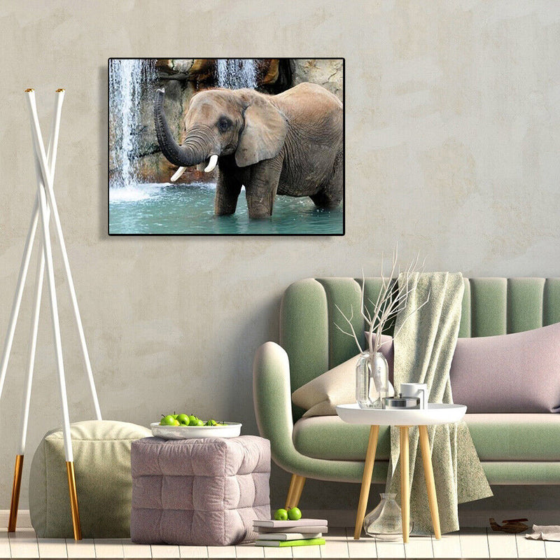 Wading Elephant Oil Paint By Numbers DIY Handpainted on Canvas Home Decorations